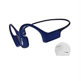 Aftershokz Xtrainerz, Auricolari MP3 a conduzione ossea, Ideali per Il Nuoto, con Memoria Interna da 4GB,Sapphire Blue