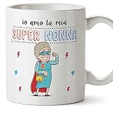 Mugffins Nonna Tazza/Mug - Io Amo la Mia Super Nonna - Idea Regalo Festa della Mamma/Tazza Migliore Nonna in Ceramica. 350 ml