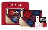 Rimmel London, Confezione Regalo Donna London Look Nail Pink Kit, Pochette Metalizzata e Tartan con Set Smalti 60 Seconds e Top Coat Ultra Shine Finishing Touch