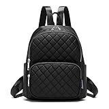 Travistar Zaino da donna, borsa a tracolla in nylon impermeabile, zaino da scuola casual, piccolo zaino da donna, zaino antifurto, nero, 28 cm x 15 cm x 36 cm,...