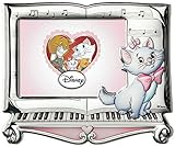 VALENTI & CO. Disney Baby - Gli Aristogatti Collezione Premium - Cornice Porta Foto da Tavolo in Argento con Dettagli Gattina Minou a Colori Dipinti in 3D per...