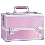 Joligrace Valigetta Trucchi Valigia Trucco Makeup Completa Beauty Case Viaggio Porta Trucchi Cofanetto con tracolla Valigetta Unghie per Cosmetici Organizzatore...