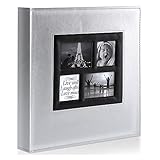 Ywlake Album Albumini Foto Portafoto 10x15 con Tasche, Grande Albumino Foto Cover in Pelle per Wedding Family (500 Tasche, Argento)