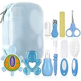 Lictin Set per la Cura del Bambino - Beauty BabyCare - Calibro, pettine, spazzolino da denti, dispositivo di aspirazione nasale e altri accessori (azzurro)