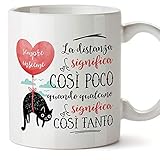 MUGFFINS Tazza San Valentino (Ti amo) - la distanza significa così poco - Idee Regali Anniversario Originali per Lui/per Lei/Ragazzi/Fidanziati