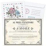 KAÏDENSÏ Idee Regali Genitori Originali - Pergamena per Anniversario Matrimonio Genitori - Idea Regalo Compleanno Mamma Papà