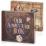 XYTMY Our Adventure Book Quaderni Quaderni, Album fotografico per anniversario fai-da-te Scrapbook, 8,66x7,67 pollici 148P con segnalibri retrò, Kit accessori...