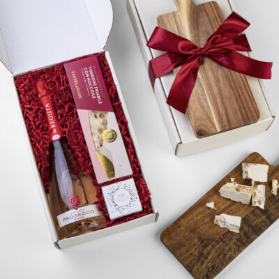 Gift box Natale Croccante con prosecco rosé, torrone e confezione regalo