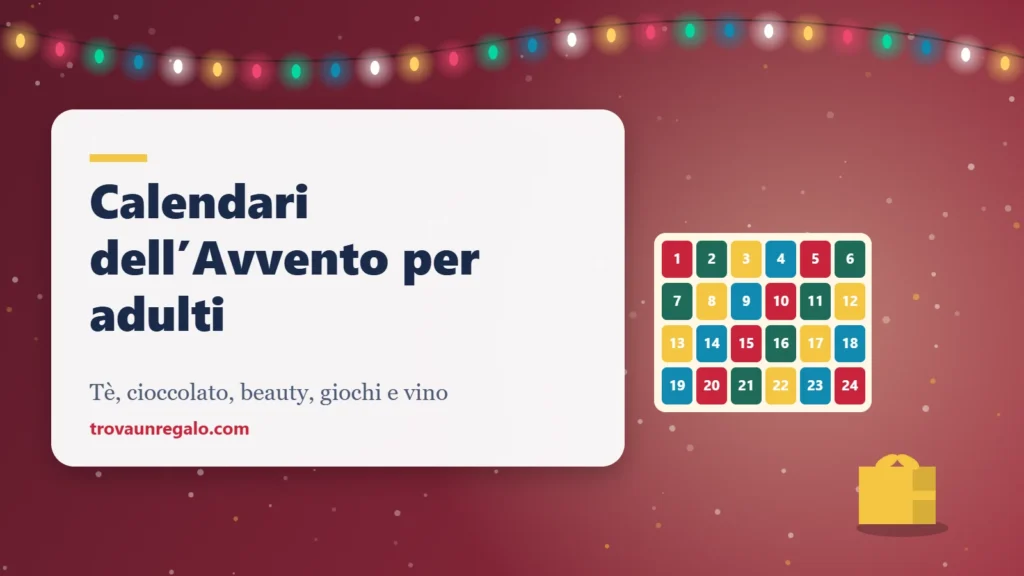 Illustrazione: calendario dell’Avvento con caselle numerate e pacchi regalo