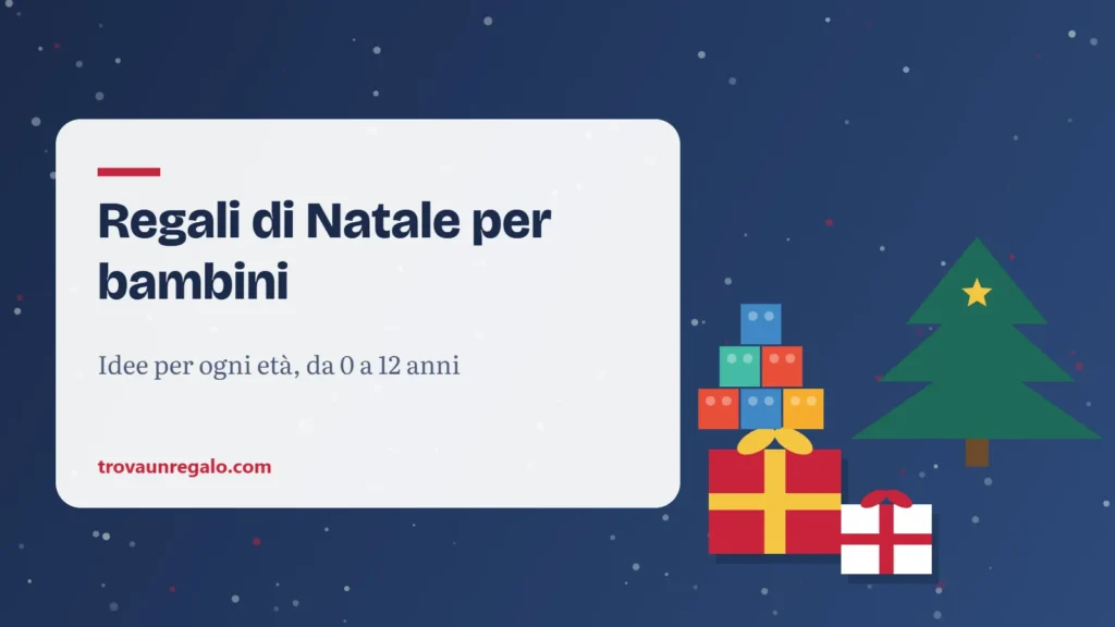 Illustrazione: albero di Natale, pacchi regalo e mattoncini colorati