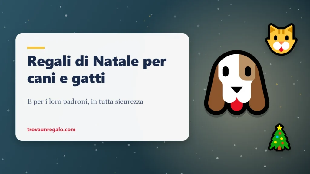 Regali di Natale per cani e gatti: cane, gatto e albero di Natale