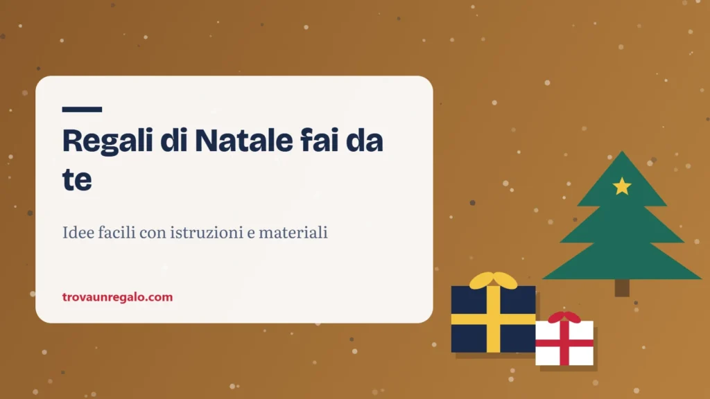 Illustrazione: regali di natale fai da te con albero di Natale e pacchi regalo
