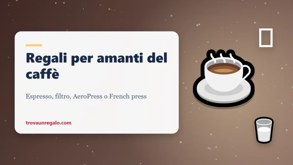 Regali per amanti del caffè: tazzina, chicchi e latte
