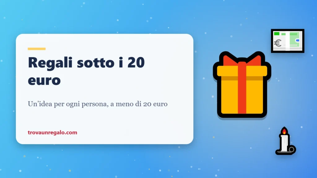 Regali sotto i 20 euro: regalo, banconota e candela